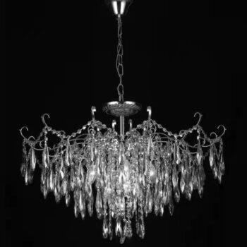 Pendente em Metal Cromado com Cristal 78×52CM - SINDORA DCD00430