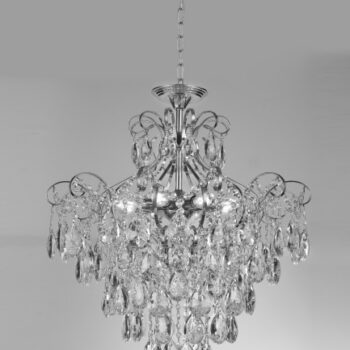 Pendente em Metal Cromado com Cristal 50×50CM - SINDORA DCD00468