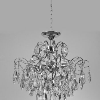 Pendente em Metal Cromado com Cristal 60×60CM - SINDORA DCD00469