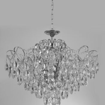 Pendente em Metal Cromado com Cristal 80×80CM - SINDORA DCD00470