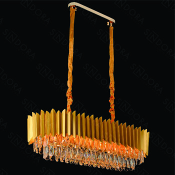 Pendente em Metal Dourado com Cristal 80×30×30 cm - Sindora DCD00795