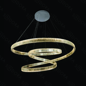 Pendente em Inox Cromado com Cristal 150×65CM - SINDORA DCD01015