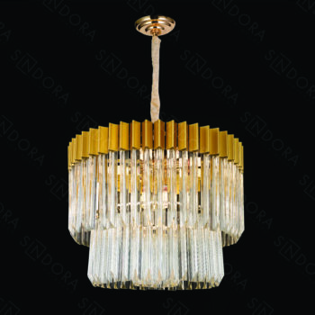 Pendente em Metal Dourado com Cristal 58×45 cm - Sindora DCD01018