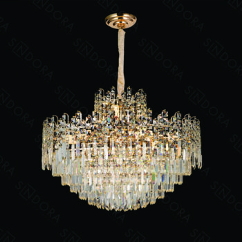 Pendente em Metal Dourado com Cristal 80x63CM - SINDORA DCD01023