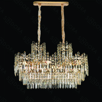 Pendente em Metal Dourado com Cristal 78×32×54 cm - Sindora DCD01024