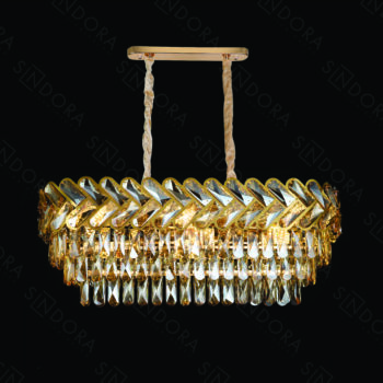 Pendente em Inox Dourado com Cristal 76×30 cm - Sindora DCD01038