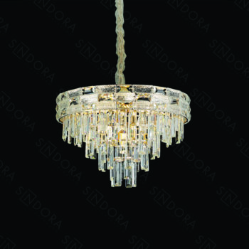 Pendente em Metal Dourado com Cristal 60×35 cm - Sindora DCD01046