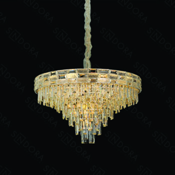 Pendente em Metal Dourado com Cristal 78×46 cm - Sindora DCD01047