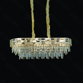 Pendente em Metal Dourado com Cristal 80x27x23CM - SINDORA DCD01048