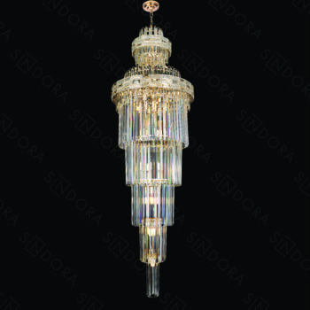 Pendente em Metal Dourado com Cristal 60×200 cm - Sindora DCD01049