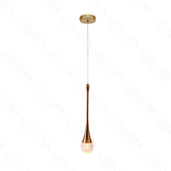 Pendente em Metal Dourado com Cristal 7×34CM - SINDORA DCD02222