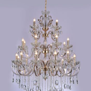 Pendente em Metal Dourado com Cristal 100×150CM - SINDORA DCD00480-12+8+4