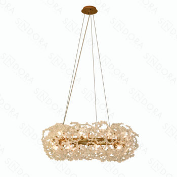 Pendente em Metal Dourado com Cristal 60×30 cm - Sindora DCD06226