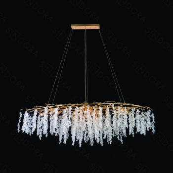 Pendente em Metal Dourado com Cristal 150×50CM - SINDORA DCD06559