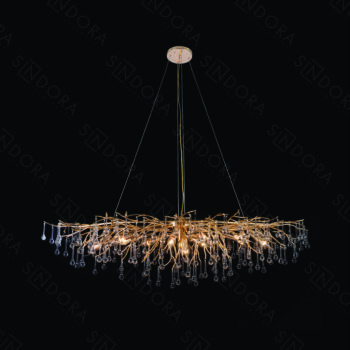 Pendente em Metal Dourado com Cristal 120×45 cm - Sindora DCD06576