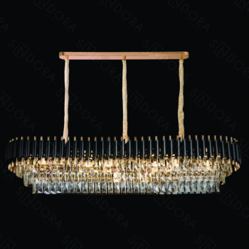 Pendente em Metal Preto com Cristal 140×35×29CM - SINDORA DCD06585