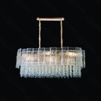 Pendente em Metal Dourado com Cristal 80×35x28CM - SINDORA DCD06600