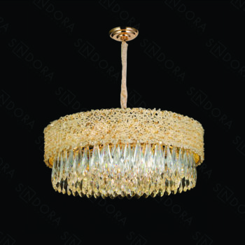 Pendente em Metal Dourado com Cristal 55×21 cm - Sindora DCD06601