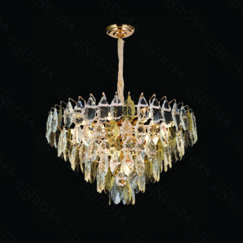 Pendente em Metal Dourado com Cristal 80×46CM - SINDORA DCD06628