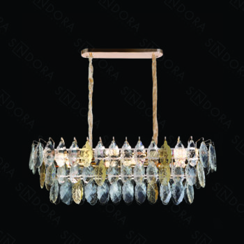 Pendente em Metal Dourado com Cristal 28×30×87CM - SINDORA DCD06630