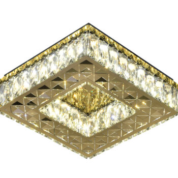 Plafon em Inox Dourado com Cristal 35CM - SINDORA DCX00195