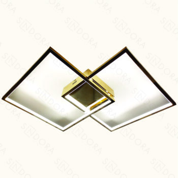 Plafon em Inox Champagne com Silicone e LED Interno 60×60CM - SINDORA DCX01291