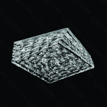 Plafon em Inox Cromado com Cristal 46×46CM - SINDORA DCX02882