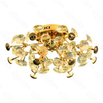 Plafon em Metal Dourado com Cristal 62×30 cm - Sindora DCX06217