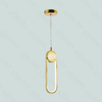 Pendente em Metal Dourado com Cristal 10×30CM - SINDORA QD05183