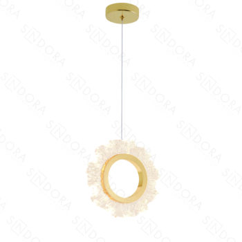 Pendente em Metal Dourado com Acrílico 20CM - SINDORA QD05187