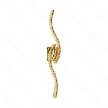 Arandela Metal Dourado com Cristal 14×98CM - SINDORA DCB02906