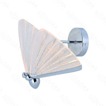 Arandela Borboleta Metal Cromado com Acrílico 20×17CM - SINDORA DCB03295