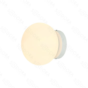 Arandela Metal Branco com Vidro Branco 33×25CM - SINDORA DCB04120