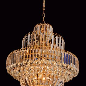 Pendente Metal Dourado com Cristal 50×64CM - SINDORA DCD00104