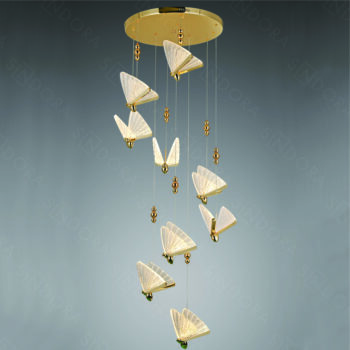 Pendente Metal Dourado com Acrílico 60×400CM - SINDORA DCD00251-9