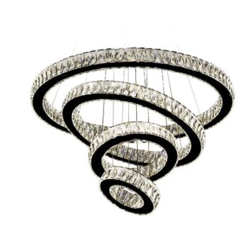 Pendente sem Controle Metal Cromado com Cristal 20×40×60×80CM - SINDORA DCD00723