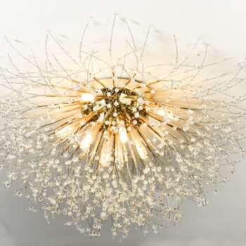 Plafon Metal Dourado com Cristal 70CM - SINDORA DCX00781