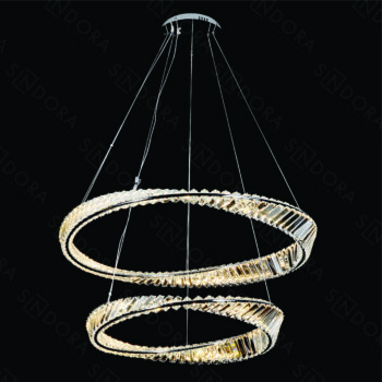 Pendente Metal Cromado com Cristal 60×80CM - SINDORA DCD00790