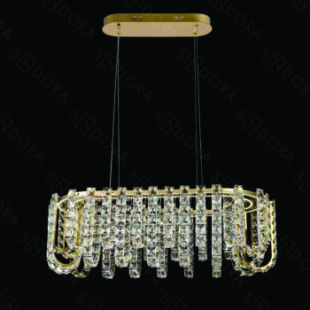 Pendente com LED Inox Dourado 79×40×25CM - SINDORA DCD01043
