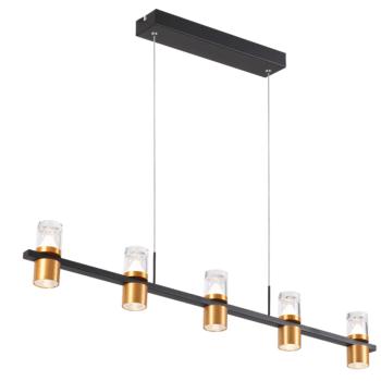 Pendente Metal Com Acrílico Dourado 100×8CM - SINDORA DCD01193