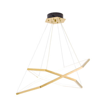 Pendente Hexagonal LED Inox Champagne e Silicone 51×71CM - SINDORA DCD01258