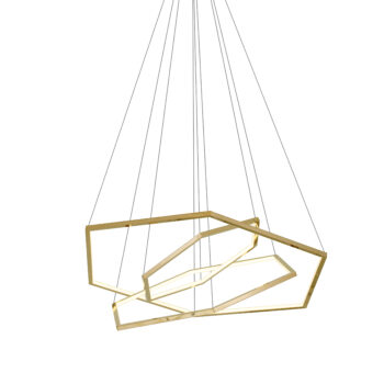 Pendente Hexagonal LED Inox Champagne e Silicone 51×71×91CM - SINDORA DCD01260