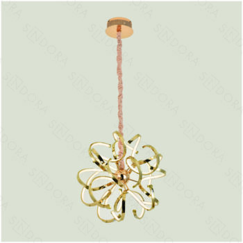 Pendente Metal Com Acrílico Dourado 60×60CM - SINDORA DCD01279