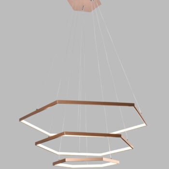 Pendente Hexagonal LED Alumínio Rose 40×60×80CM - SINDORA DCD015037