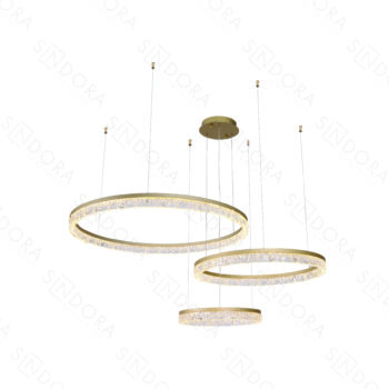Pendente em Metal Dourado com Acrílico 40×60×80CM - SINDORA DCD015102
