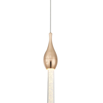Pendente Metal Com Cristal Dourado 5×30CM - SINDORA QD05116