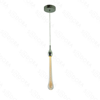 Pendente Metal Cromado e Cristal 5×30CM - SINDORA QD05117
