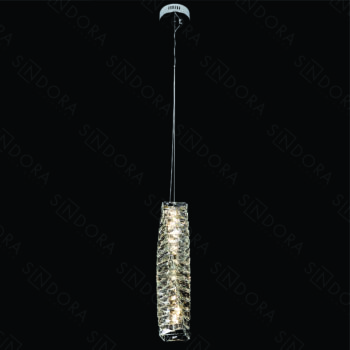 Pendente Metal Cromado com Cristal 46×12CM - SINDORA DCD02819