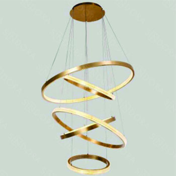 Pendente Alumínio Dourado Com Acrílico 40×60×60×80×100CM - SINDORA DCD02820