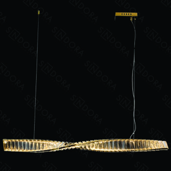 Pendente Metal Dourado com Cristal 100×8CM - SINDORA DCD02842